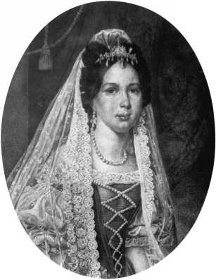 Mria Dorottya fhercegn, Carl von Saar festmnye nyomn kszlt metszet