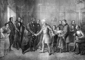 Orlai Petrics Soma: Kazinczy s Kisfaludy tallkozsa. Az 1959-ben kszlt festmny szzadvgi reprodukcija